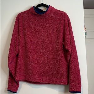 Red fuzzy L.L BEAN sweater.